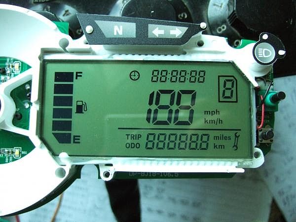 Motorcycle instrument translucent screen